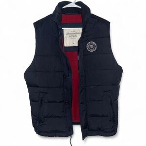 Abercrombie & Fitch Men's Navy Puffer Vest